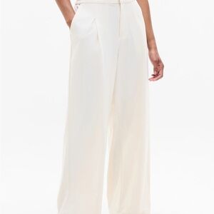 Elegant Cream Wide-Leg Pants